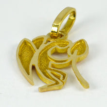 Load image into Gallery viewer, French Angel and Flower 18K Yellow Gold Charm Pendant
