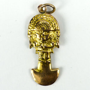 Yellow Gold Plated Aztec Charm Pendant