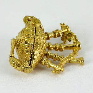 9K Yellow Gold Bagpipes and Scottish Dancer Charm Pendant