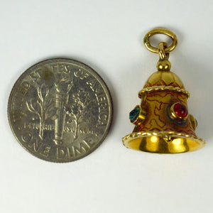 18 Karat Yellow Gold Bell Charm Pendant