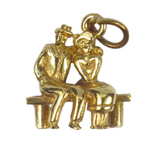 Load image into Gallery viewer, 9K Yellow Gold Lovers on a Bench Charm Pendant
