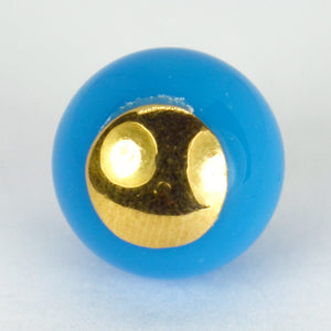 18K Yellow Gold Blue Paste Sphere Charm Pendant