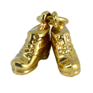 9K Yellow Gold Boots Charm Pendant