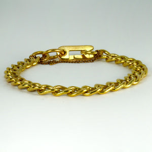 18 Karat Yellow Gold Faceted Curb Link Bracelet