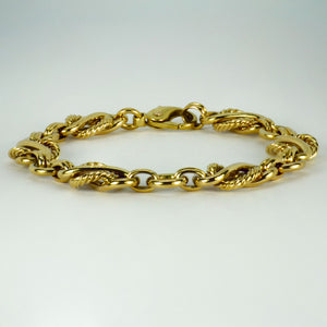 9 Karat Yellow Gold Fancy Link Bracelet