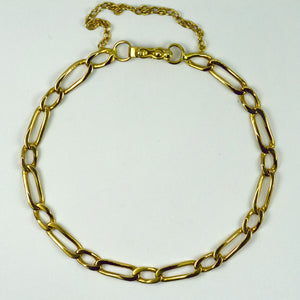 18 Karat Yellow Gold Twisted Figaro Curb Link Bracelet