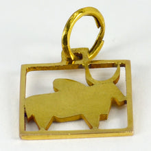 Load image into Gallery viewer, Buffalo 18K Yellow Gold Square Charm Pendant
