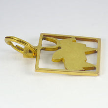 Load image into Gallery viewer, Buffalo 18K Yellow Gold Square Charm Pendant
