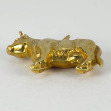 Load image into Gallery viewer, Dairy Cow Bull 9K Yellow Gold Charm Pendant
