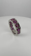 Load and play video in Gallery viewer, Natural Ruby 18K White Gold Eternity Band Ring
