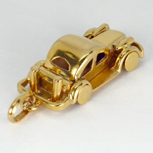 18K Yellow Gold Saloon Car Charm Pendant