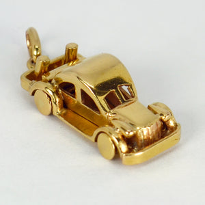 18K Yellow Gold Saloon Car Charm Pendant