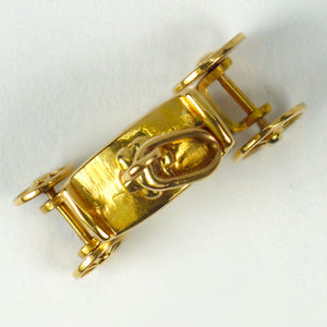French 18K Yellow Gold Carriage Charm Pendant