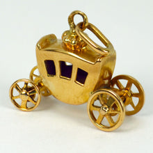 Load image into Gallery viewer, French 18K Yellow Gold Carriage Charm Pendant
