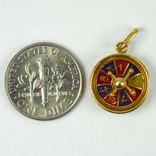 Load image into Gallery viewer, French 18K Yellow Gold Roulette Wheel Charm Pendant
