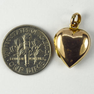 9K Yellow Gold Heart Locket Charm Pendant