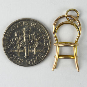 9K Yellow Gold Chair Charm Pendant