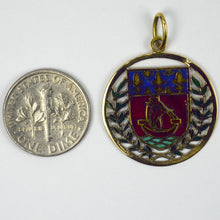 Load image into Gallery viewer, City of Paris Coat of Arms 18k Gold Plique-A-Jour Enamel Charm Pendant
