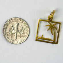 Load image into Gallery viewer, Desert Island 18K Yellow Gold Square Charm Pendant
