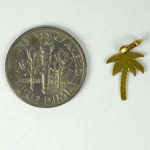 Italian 18K Yellow Gold Palm Tree Charm Pendant