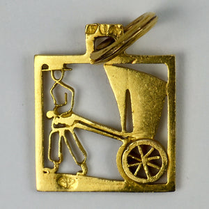 Rickshaw 18K Yellow Gold Square Charm Pendant