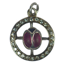 Load image into Gallery viewer, Ladybird Ruby Diamond White Gold Charm Pendant
