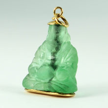 Load image into Gallery viewer, 18K Yellow Gold Green Fluorite Buddha Large Charm Pendant
