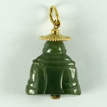 Load image into Gallery viewer, 18K Yellow Gold Green Jadeite Jade Buddha Large Charm Pendant
