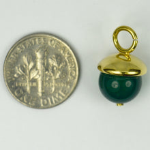 Load image into Gallery viewer, 18K Yellow Gold Green Agate Sphere Charm Pendant
