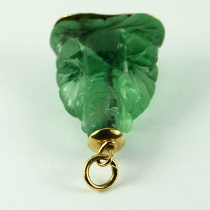 18K Yellow Gold Green Fluorite Buddha Large Charm Pendant