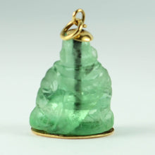 Load image into Gallery viewer, 18K Yellow Gold Green Fluorite Buddha Large Charm Pendant
