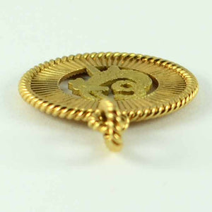 French 18K Yellow Rose Gold Zodiac Capricorn Charm Pendant