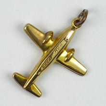 Load image into Gallery viewer, 9K Yellow Gold Airplane Charm Pendant
