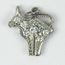 Load image into Gallery viewer, Platinum White Diamond Cat Charm Pendant
