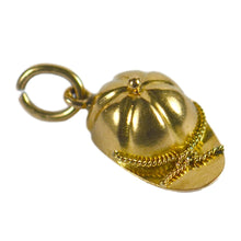 Load image into Gallery viewer, French Gold Jockey Cap Charm Pendant
