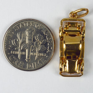 18K Yellow Gold Saloon Car Charm Pendant