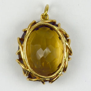 9K Yellow Gold Citrine Pendant