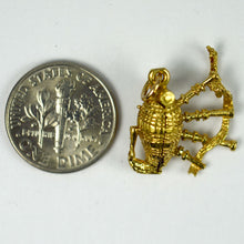 Load image into Gallery viewer, 9K Yellow Gold Bagpipes and Scottish Dancer Charm Pendant
