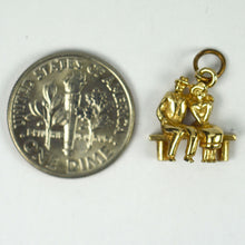 Load image into Gallery viewer, 9K Yellow Gold Lovers on a Bench Charm Pendant

