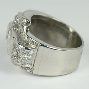 Art Deco Diamond Platinum Tank Ring