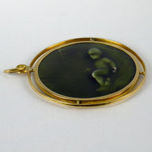 Load image into Gallery viewer, Green Enamel Baby 18K Yellow Gold Charm Pendant
