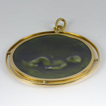 Load image into Gallery viewer, Green Enamel Baby 18K Yellow Gold Charm Pendant
