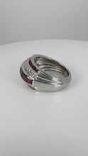 Load and play video in Gallery viewer, Oscar Heyman Red Ruby White Diamond Platinum Ring
