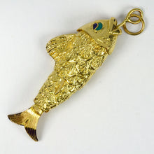 Load image into Gallery viewer, 18K Yellow Gold Articulated Fish Charm Pendant
