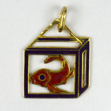 Load image into Gallery viewer, French 18K Yellow Gold Enamel Koi Carp Charm Pendant
