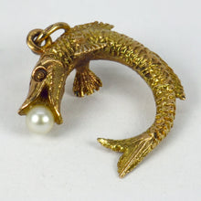 Load image into Gallery viewer, 9K Yellow Gold Pearl Fish Charm Pendant
