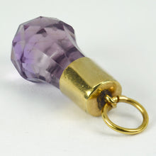 Load image into Gallery viewer, 18K Yellow Gold Amethyst Fob Charm Pendant
