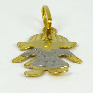 18K Yellow Gold Girl Charm Pendant