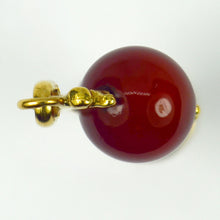 Load image into Gallery viewer, French 18K Yellow Gold Carnelian Spinning Globe Charm Pendant
