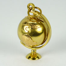 Load image into Gallery viewer, 18K Yellow Gold Spinning Globe Charm Pendant
